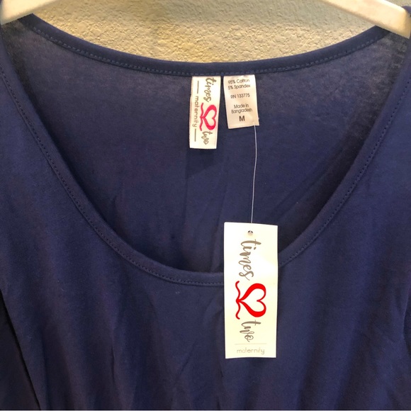 NWT Navy Blue Times Two Maternity Dress, size Medium - Picture 4 of 10